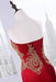Marvelous Elegant Marvelous Floor Length Sweetheart Mermaid Red Prom Gold Appliqued Long Evening Dress - Prom Dresses