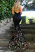 Marvelous Fabulous Amazing Black Mermaid Prom Spaghetti Strap Sleeveless Evening Dress with Lace Flowers - Prom Dresses