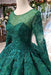 Marvelous Wonderful Precious Dark Green Long Sleeves Ball Gown Prom with Beads Quinceanera Dress - Prom Dresses