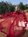 Maternity Wedding Dress Burgundy V-neck Long Sleeves Tulle Long Bridge Gowns With Train