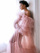 Maternity Wedding Dress Strapless Open Shoulder Lace-up Tulle Long Bridge Gowns With Train