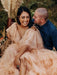 Maternity Wedding Dress With Train V-neck Open Shoulder Tulle Bridge Gowns