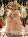 Maternity Wedding Dress With Train V-neck Open Shoulder Tulle Bridge Gowns