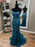 Mermaid Backless Dark Teal Lace Long Prom Dresses, Mermaid Teal Lace Formal Dresses, Teal Lace Evening Dresses