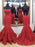 Mermaid Backless Red Lace Long Prom Dresses, Mermaid Red Formal Dresses, Red Lace Evening Dresses