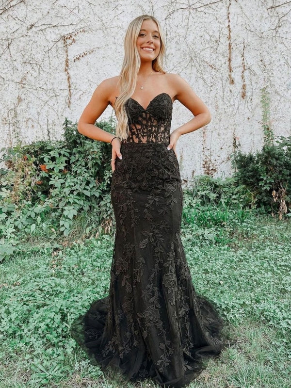 Black lace best sale prom dresses