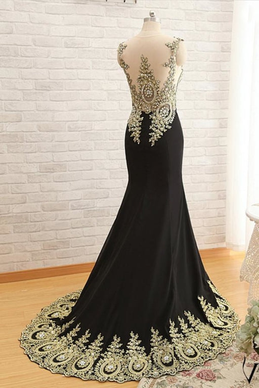 Mermaid Satin Appliques Beading Prom Dresses Evening Dress - Prom Dresses