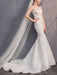 Mermaid \ Trumpet Wedding Dresses Jewel Neck Sweep \ Brush Train Lace Tulle Half Sleeve with Crystals Appliques 2020 - wedding dresses