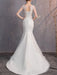 Mermaid \ Trumpet Wedding Dresses Jewel Neck Sweep \ Brush Train Lace Tulle Half Sleeve with Crystals Appliques 2020 - wedding dresses