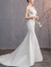 Mermaid \ Trumpet Wedding Dresses Jewel Neck Sweep \ Brush Train Lace Tulle Half Sleeve with Crystals Appliques 2020 - wedding dresses