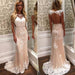 Mermaid Tulle Beach White Lace Appliques Wedding Dress - Wedding Dresses