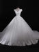 Modest V-Neck Lace-Up Ball Gown Tulle Wedding Dresses - White / Floor Length - wedding dresses