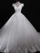 Modest V-Neck Lace-Up Ball Gown Tulle Wedding Dresses - wedding dresses