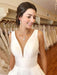 Modest V-Neck Sweep Train Ruffles Wedding Dresses - wedding dresses