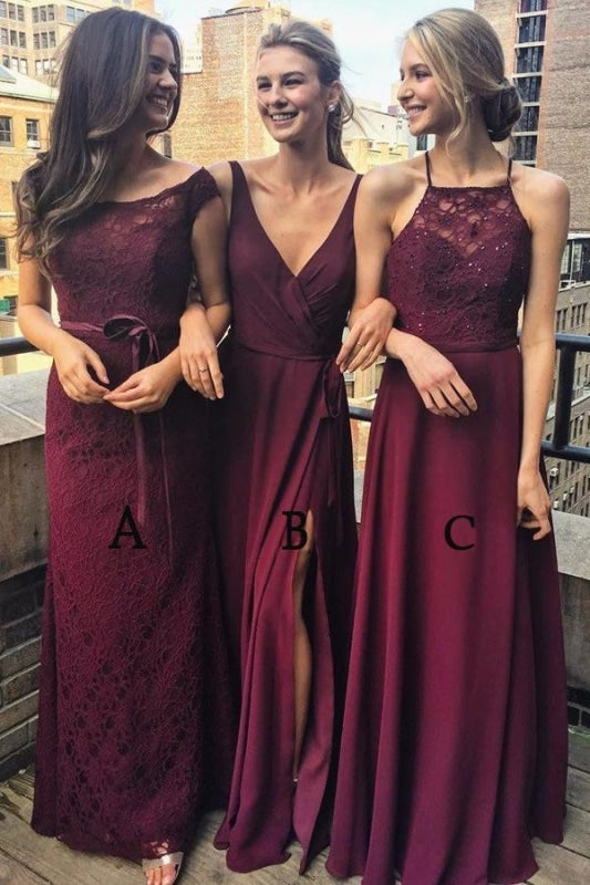 Multi Styles A-Line Simple Long Prom Dresses Cheap - Bridelily