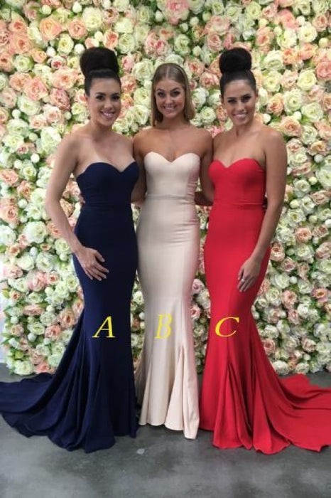 Navy blue sweetheart bridesmaid dresses best sale