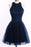 Navy Blue O-Back Short Prom Dresses Homecoming Dress - Prom Dresses