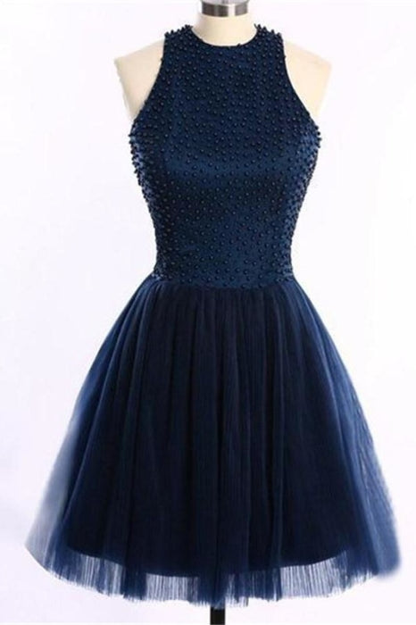 Navy Blue Cute Short Formal Dresses For Juniors Cheap Bridelily