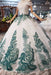 New Arrival Ball Gown Off the Shoulder Prom with Green Appliques Quinceanera Dress - Prom Dresses