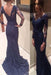 New Arrival Dark Navy Lace Mermaid Long Prom Dress - Prom Dresses