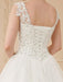 Cheap Wedding Dresses White Jewel Neck Sleeveless Soft Tulle Lace Up Floor Length Bride Dresses
