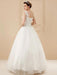 Cheap Wedding Dresses White Jewel Neck Sleeveless Soft Tulle Lace Up Floor Length Bride Dresses