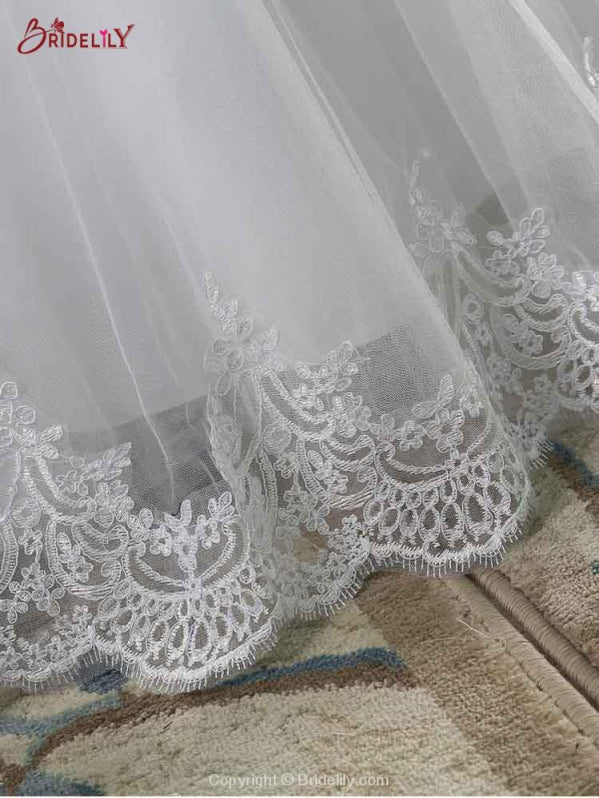 New Vintage Long Sleeve Lace Wedding Dress Plus Size - Bridelily