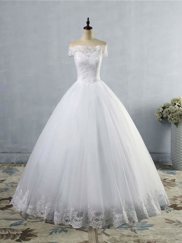 New Vintage Long Sleeve Lace Wedding Dress Plus Size - Bridelily