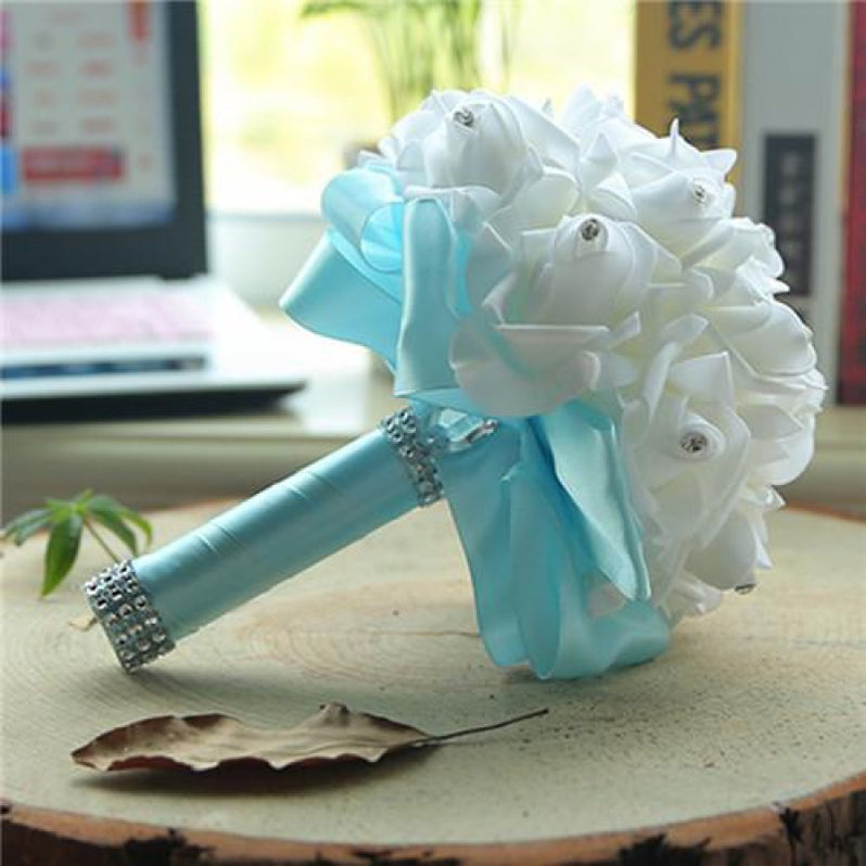 New Perals Wedding Bouquet with Ribbons — Bridelily