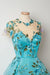 New Sleeves Unique Homecoming Dress Appliqued Blue Short Prom Dresses - Prom Dresses