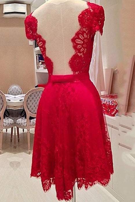 Newest Short/Mini Lace Prom Homecoming Dress - Prom Dresses