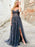 Off Shoulder Black Lace Long Prom Dresses with High Slit, Black Lace Formal Dresses, Black Evening Dresses 