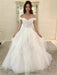 Off Shoulder Fuffy White Long Prom Dresses, Off Shoulder White Formal Dresses, White Evening Dresses, Ball Gown