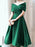 Off Shoulder Green/Burgundy Velvet Short Prom Homecoming Dresses, Green/Burgundy Velvet Formal Graduation Evening Dresses 