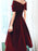 Off Shoulder Green/Burgundy Velvet Short Prom Homecoming Dresses, Green/Burgundy Velvet Formal Graduation Evening Dresses 