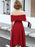 Off Shoulder High Low Burgundy Tea Length Prom Dresses, Off Shoulder Burgundy Formal Graduation Evening Dresses, Burgundy Homecoming Dresses 