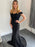 Off Shoulder Mermaid Black Lace Long Prom Dresses, Mermaid Black Lace Formal Dresses, Black Lace Evening Dresses