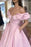 Off Shoulder Pink Satin Long Prom Dresses, Off the Shoulder Pink Formal Dresses, Pink Evening Dresses 