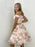 Off Shoulder Two Pieces Short Pink Lace Floral Prom Dresses, Off Shoulder Pink Homecoming Dresses with 3D Flowers, Pink Formal Evening Dresses 