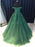 Off the Shoulder Beaded Emerald Green Lace Long Prom Dresses, Off Shoulder Green Lace Formal Evening Dresses, Green Ball Gown