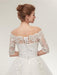 Off-the-Shoulder Half Sleeves Lace Ball Gown Wedding Dresses - wedding dresses