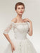 Off-the-Shoulder Half Sleeves Lace Ball Gown Wedding Dresses - wedding dresses