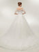Off-the-Shoulder Half Sleeves Lace Ball Gown Wedding Dresses - wedding dresses