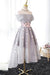 Off-the-Shoulder High Low Gown Tulle Homecoming Dress With Flowers - Prom Dresses