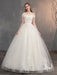 Off-the-Shoulder Lace Applique Ball Gown Wedding Dresses - White / Floor Length - wedding dresses
