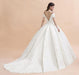 Off The Shoulder Lace Beaded Ball Gown Wedding Dress - wedding dresses