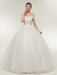 Off-the-Shoulder Lace-Up Ball Gown Wedding Dresses - White / Floor Length - wedding dresses