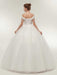 Off-the-Shoulder Lace-Up Ball Gown Wedding Dresses - wedding dresses