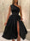 One Shoulder Black/Purple Satin Tea Length Prom Dresses, Black/Purple Homecoming Dresses, Short Black/Purple Formal Evening Dresses 