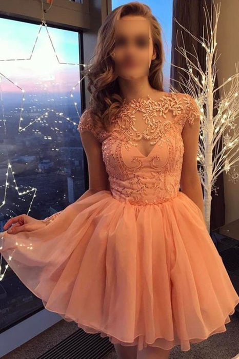 V Neck Open Back Beaded Pink Lace Long Prom Dresses, Pink Tulle